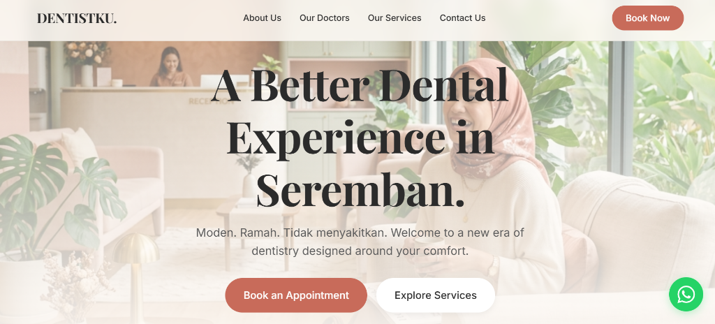 Dentistku website screenshot — Dental Experience in Seremban